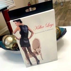 Black Ribbon Fishnet Pantyhose